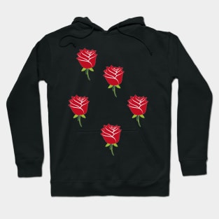 Red rose pattern Hoodie